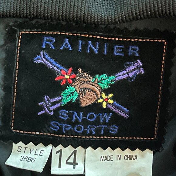 Vintage 90s Embroidered Granny Square Boho Cropped Aztec Quilt Ski Coat Womens14 - Picture 7 of 13